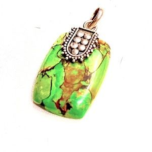 Sterling Silver and Green Turquoise Pendant. Cherished Bundle jewelry 4 discount